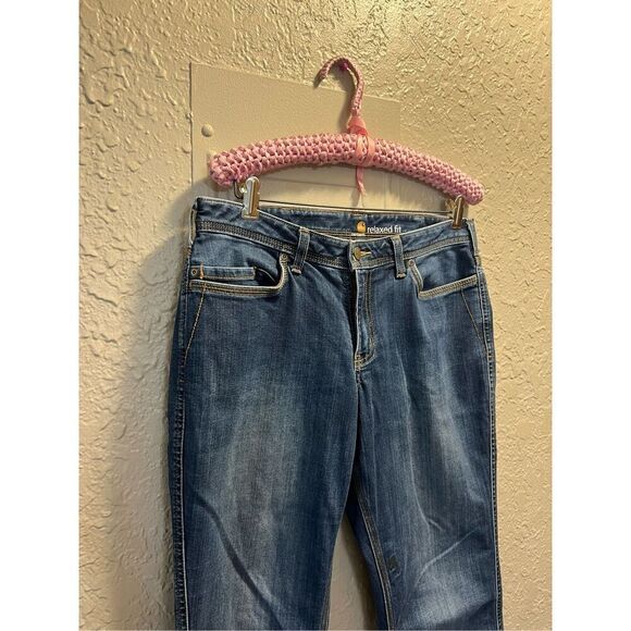 Carhartt Relaxed Fit Woman’s Blue Jeans Size 10 Tall - See Photos - Picture 6 of 11